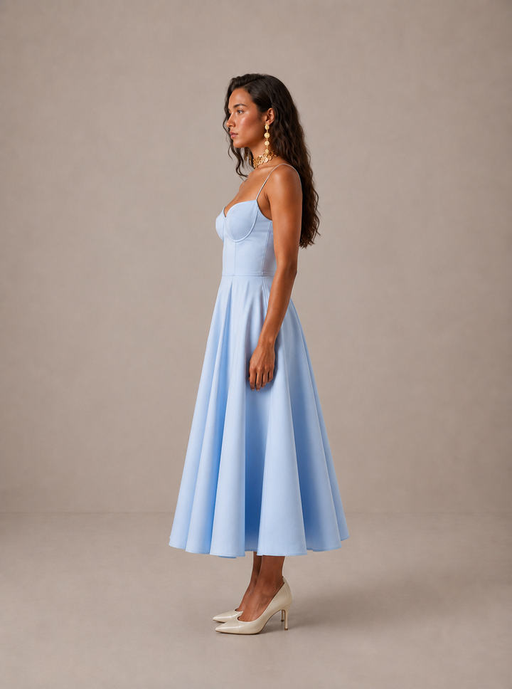 Averla – Robe en tissu technique à décolleté en cœur