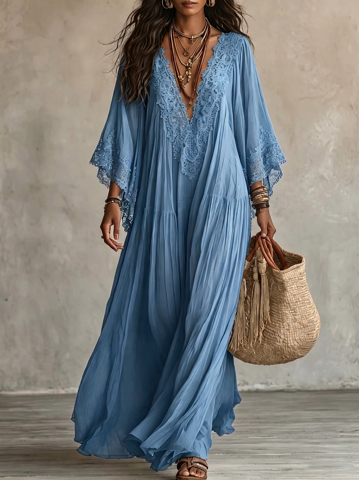 Elayra – robe maxi brodée