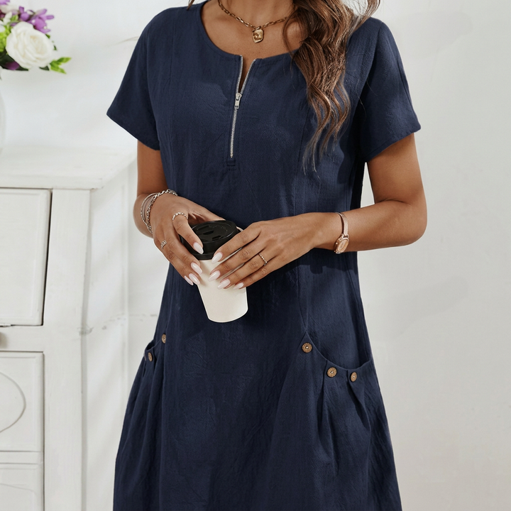 Velira – robe midi boutonnée en mélange de coton