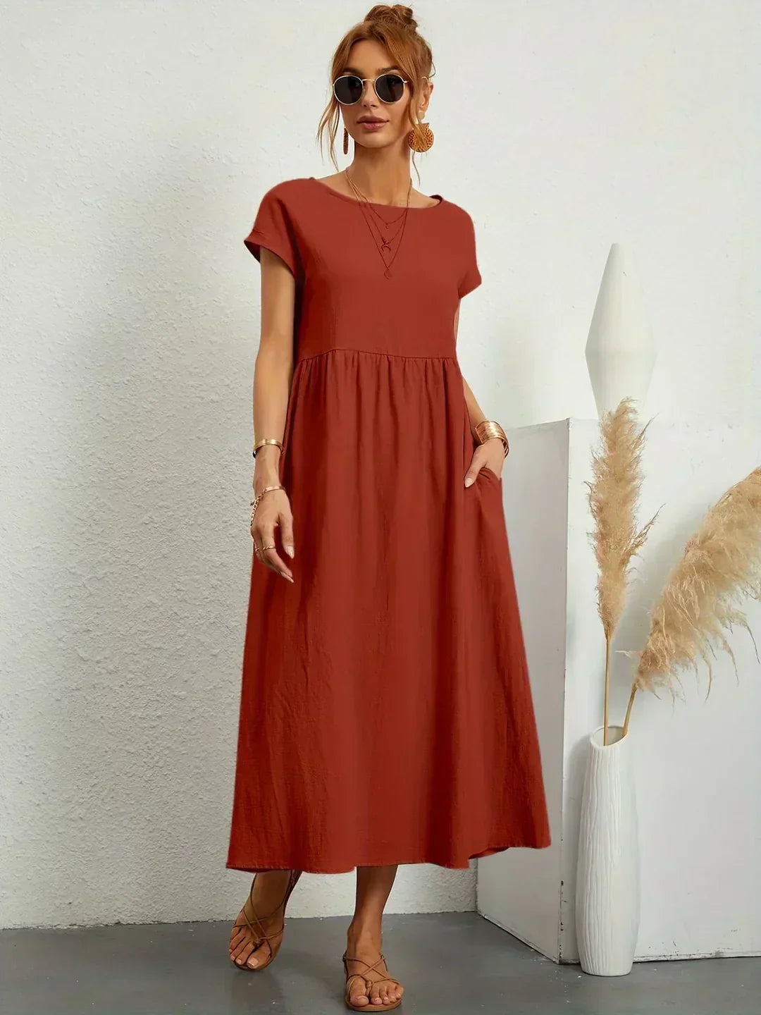 Calira – robe midi en coton