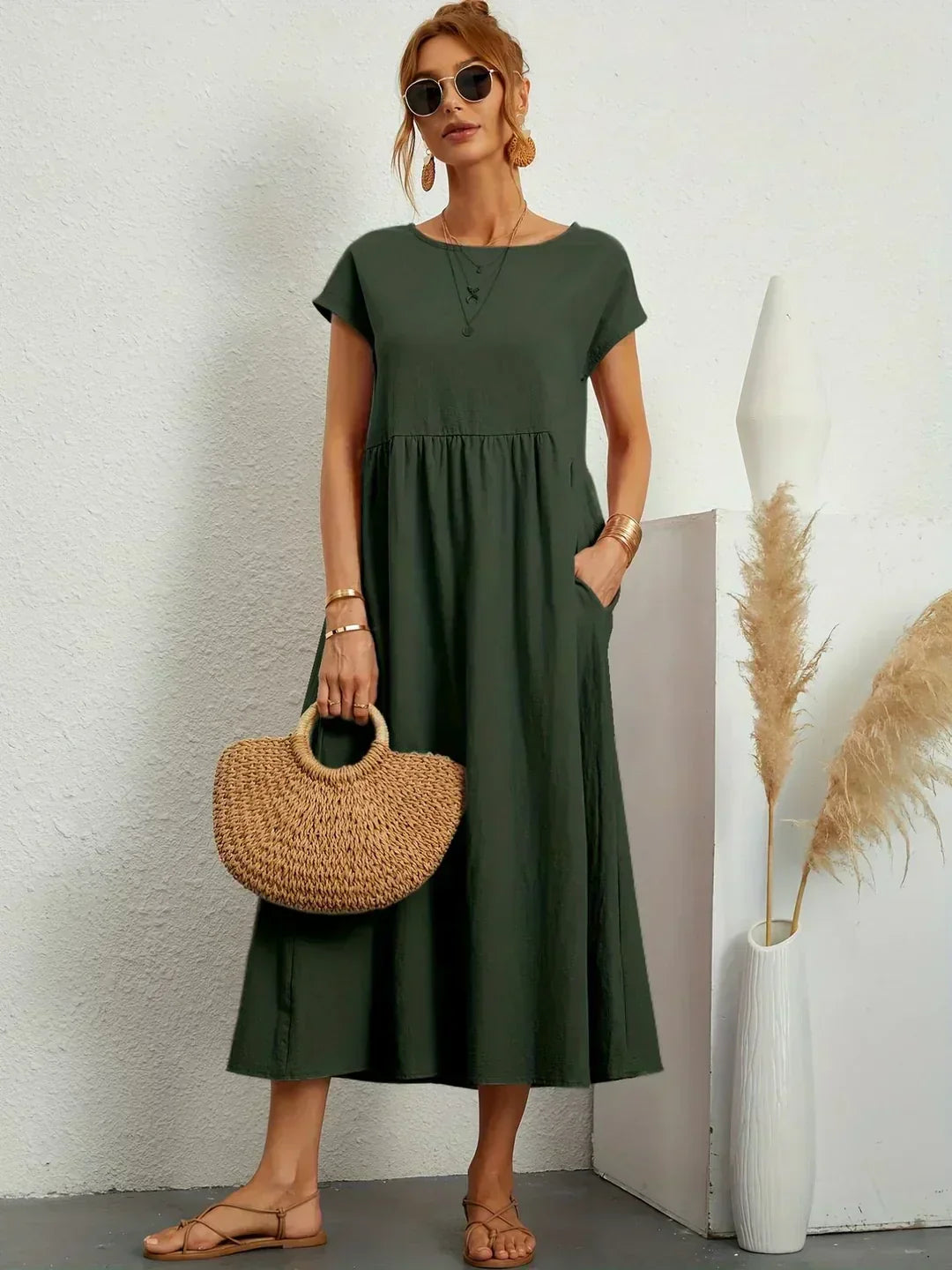 Calira – robe midi en coton
