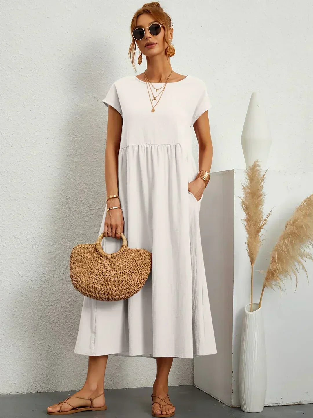 Calira – robe midi en coton