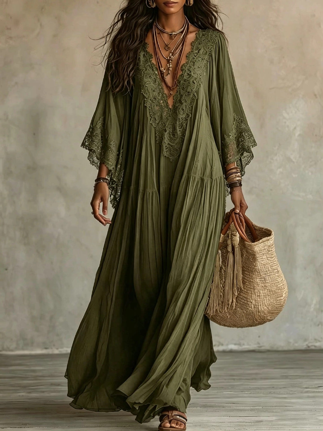 Elayra – robe maxi brodée