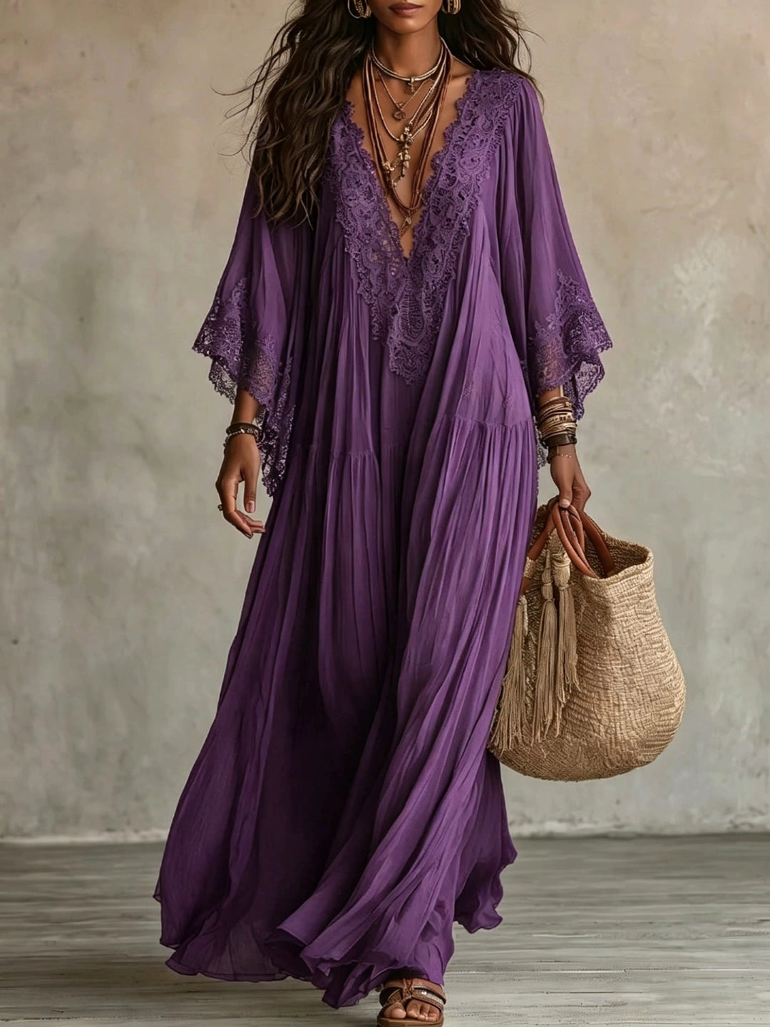 Elayra – robe maxi brodée