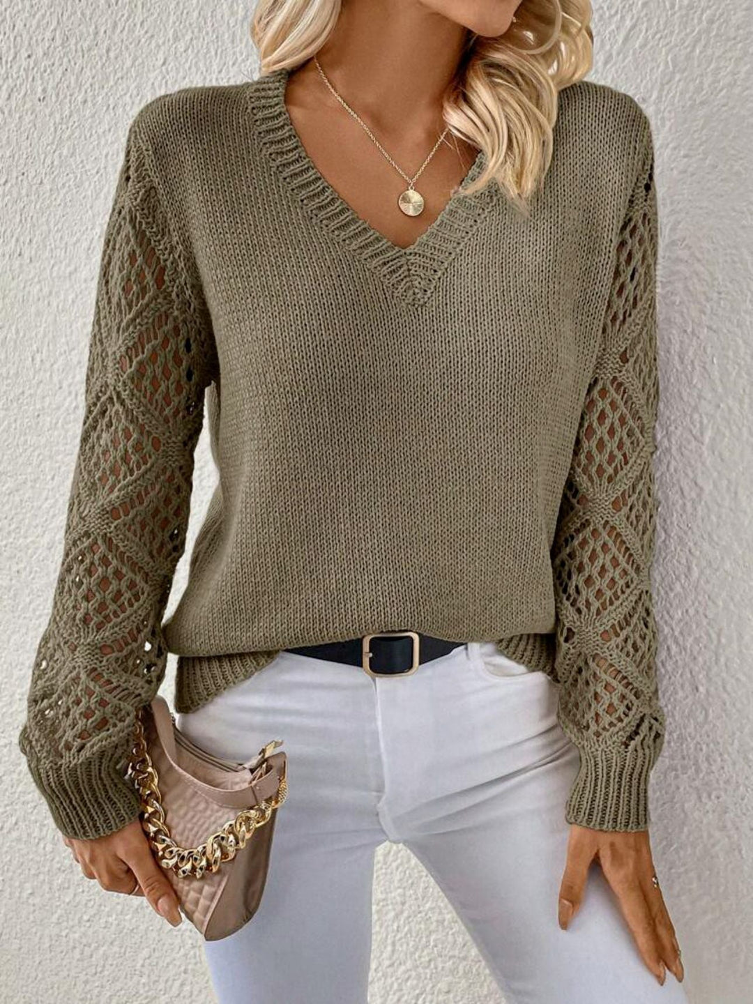 Elyra – pull en maille fine à col en V