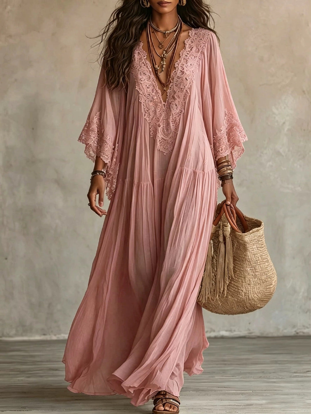 Elayra – robe maxi brodée