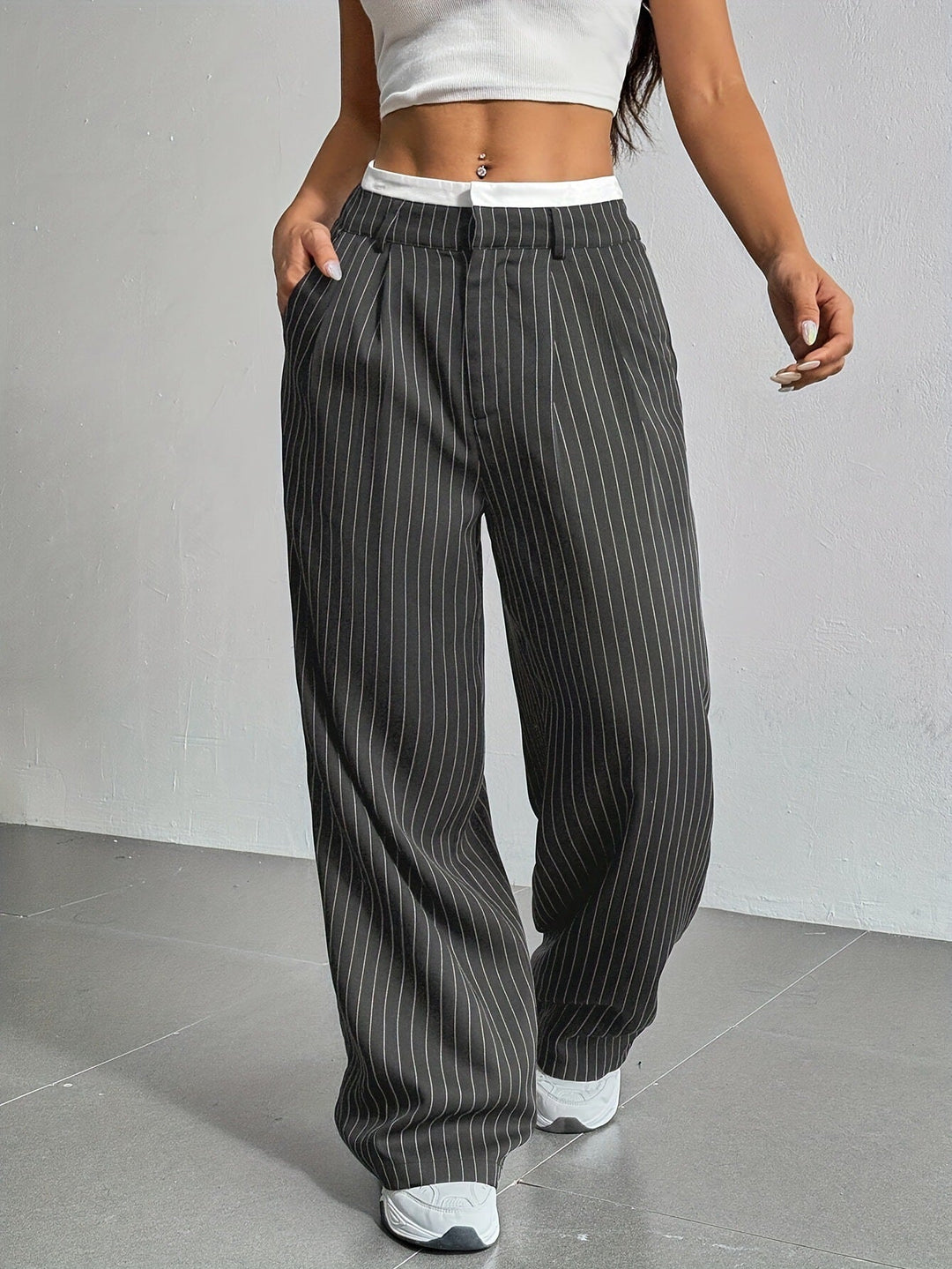 Anevia – pantalon à pinces taille haute
