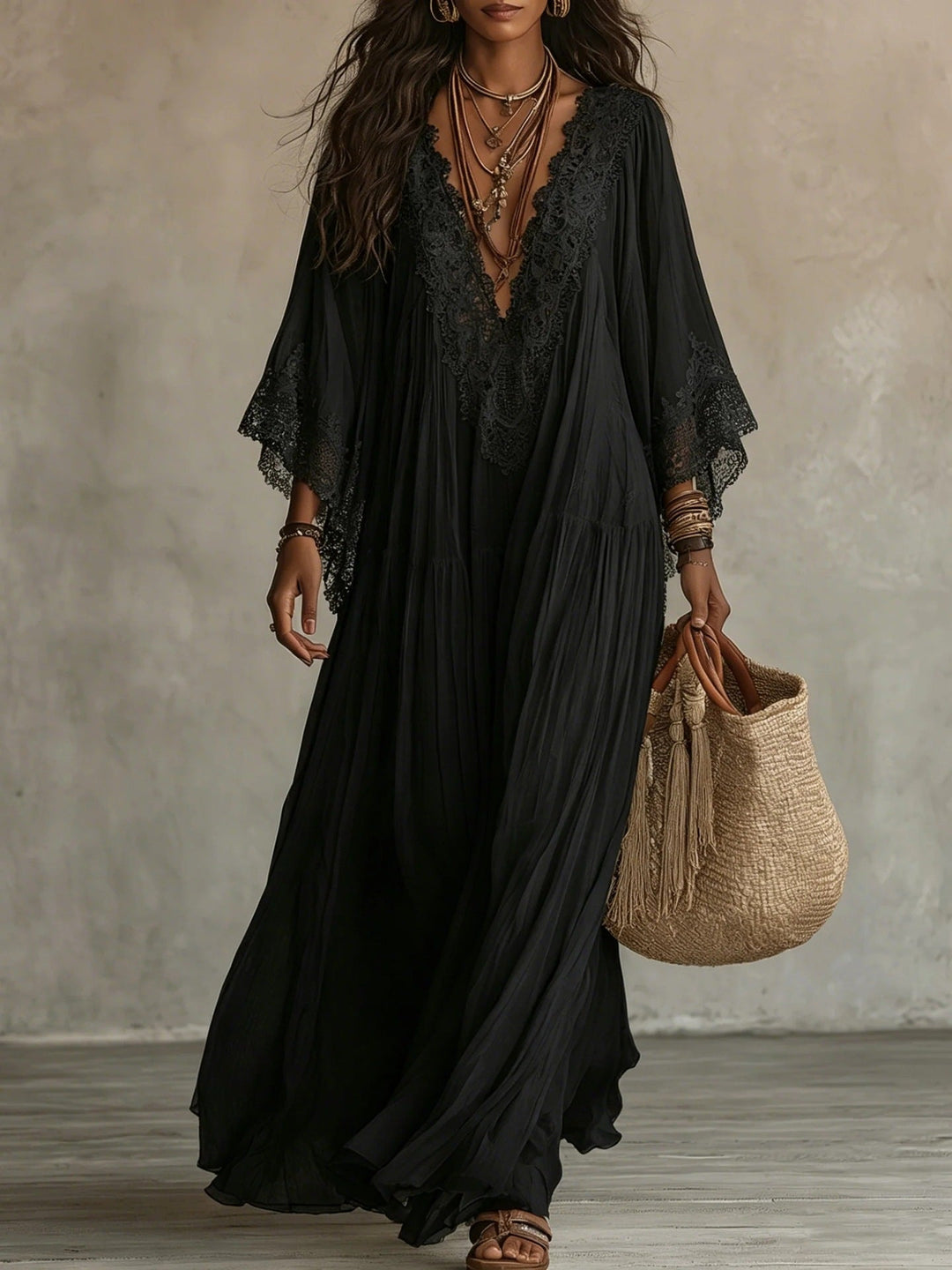 Elayra – robe maxi brodée