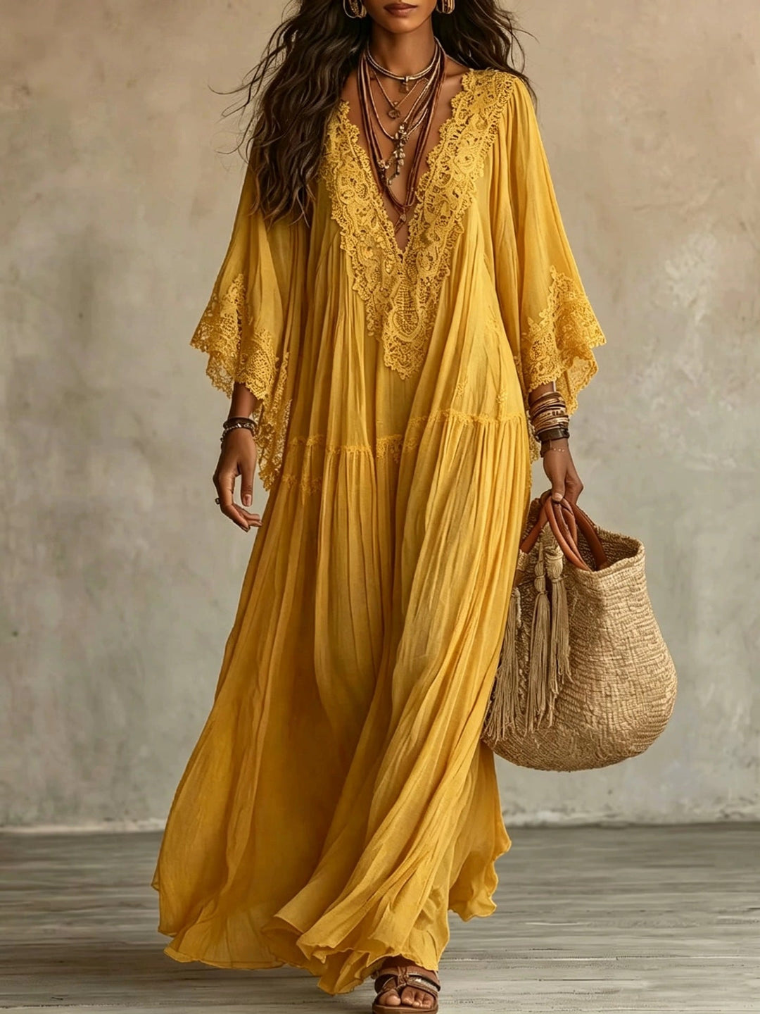 Elayra – robe maxi brodée