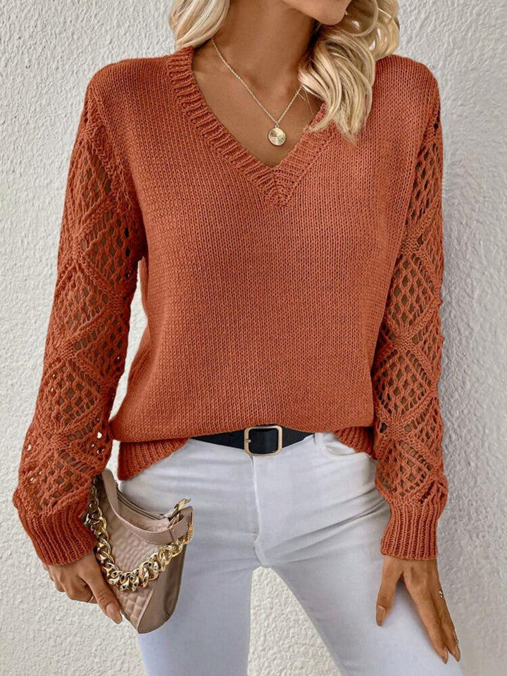 Elyra – pull en maille fine à col en V