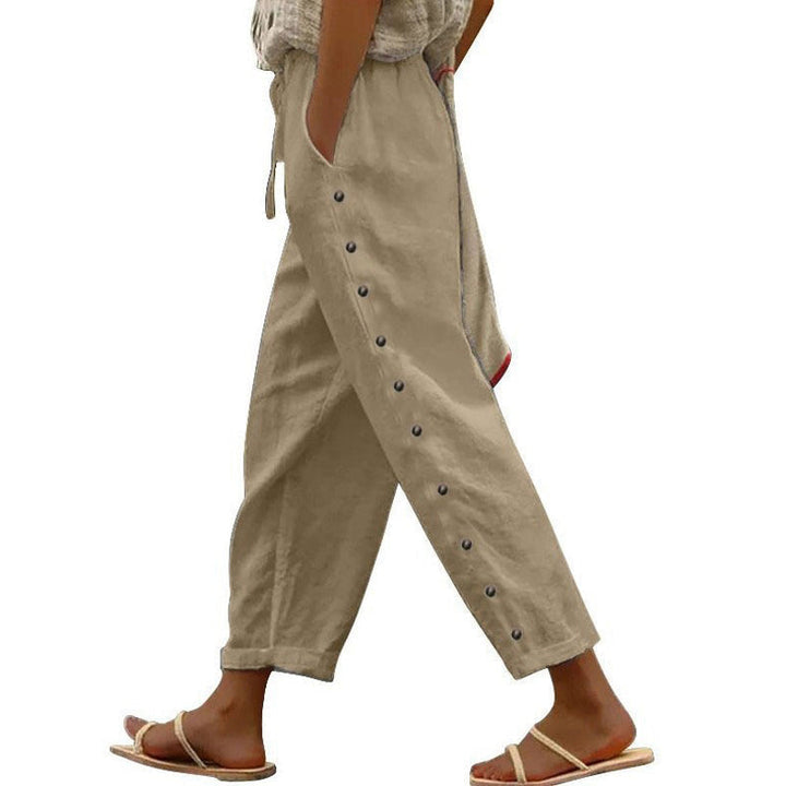 Maevra – pantalon en coton-chanvre à taille élastique
