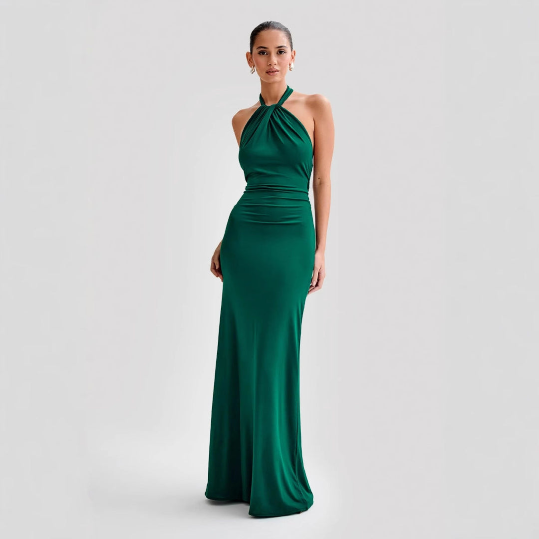 Sivela – robe longue à col américain