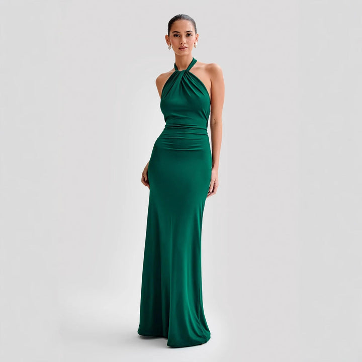 Sivela – robe longue à col américain