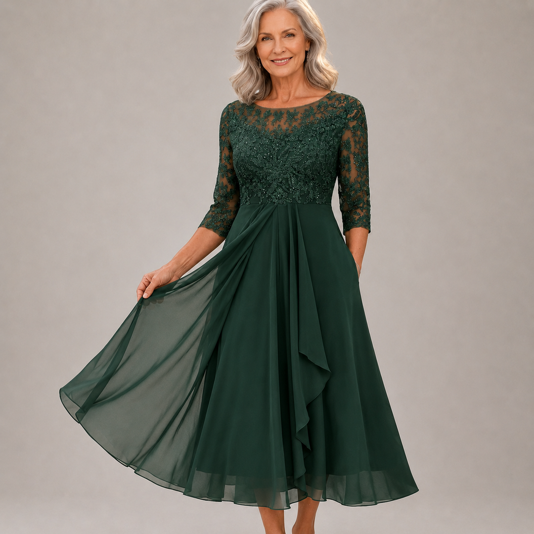 Soreli – Robe en mousseline à haut en dentelle
