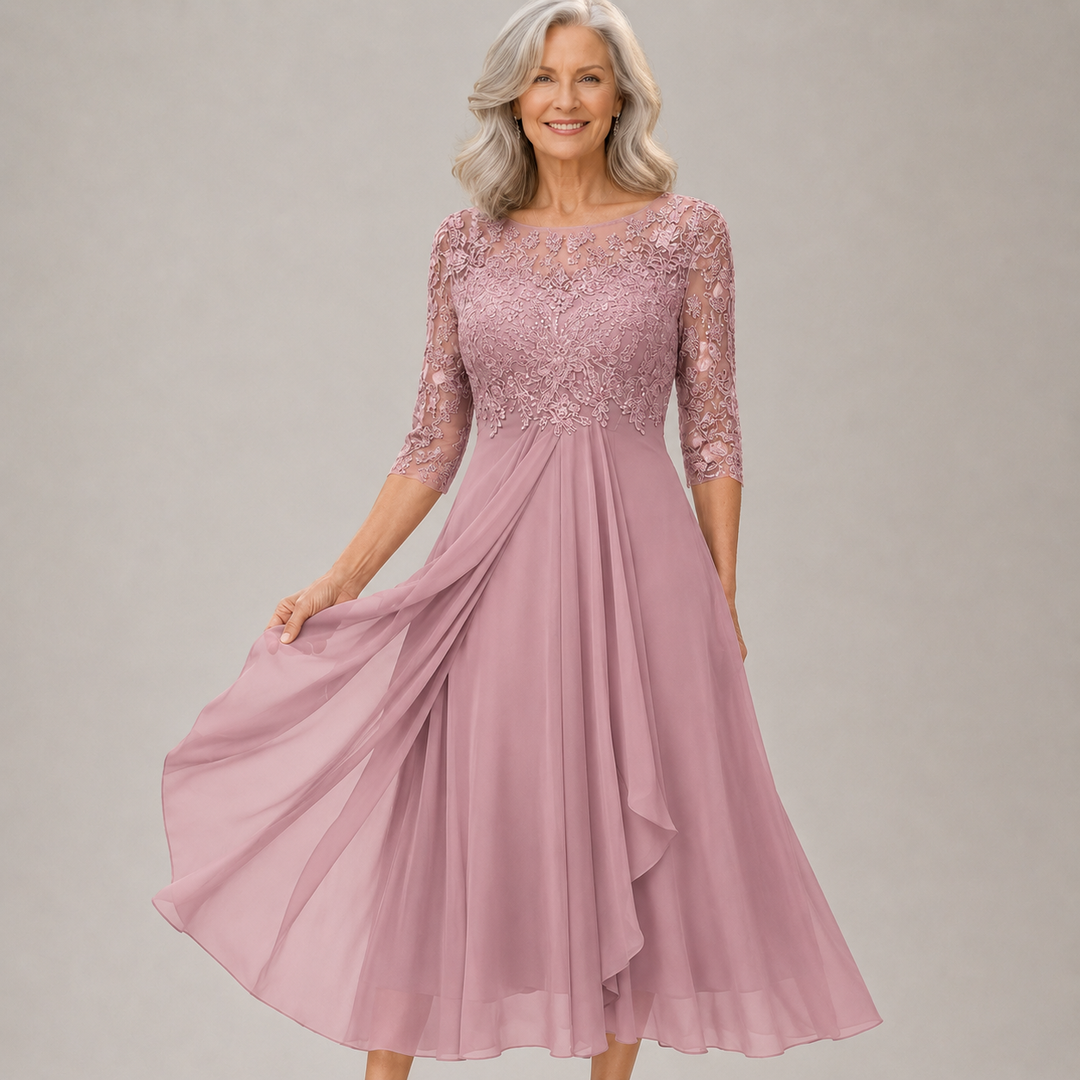Soreli – Robe en mousseline à haut en dentelle