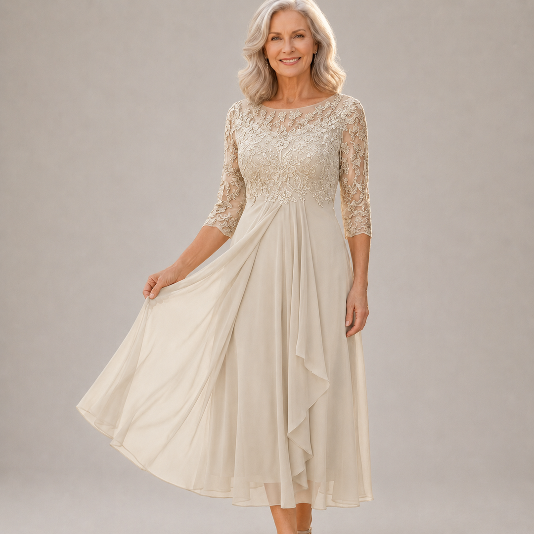 Soreli – Robe en mousseline à haut en dentelle