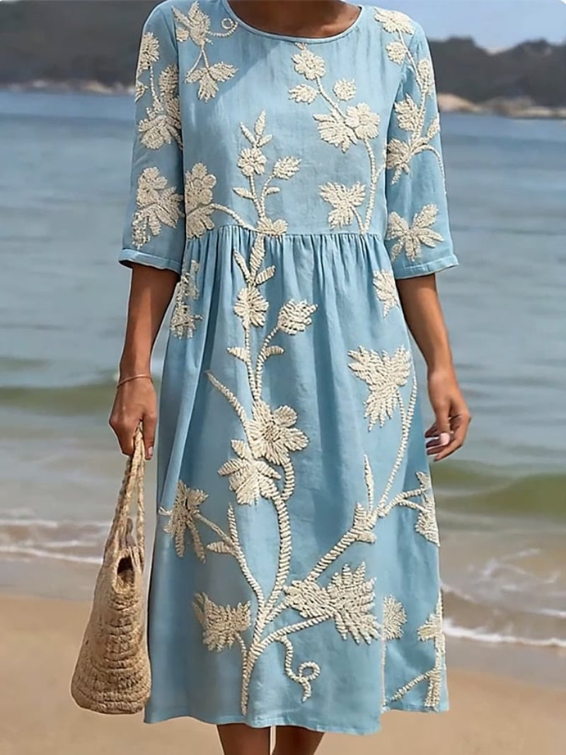 Mevara – Imprimé floral, tissu léger, robe
