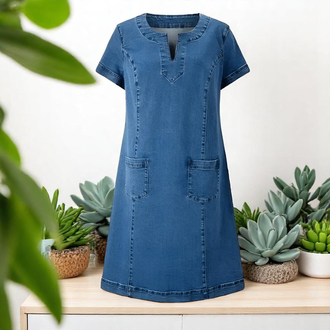 Nalira – robe en denim à poches avant