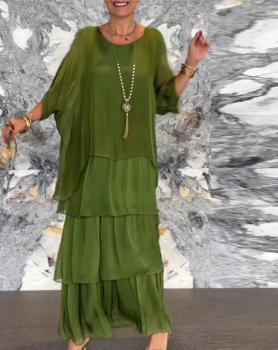 Avalen – à volants en toile, robe maxi