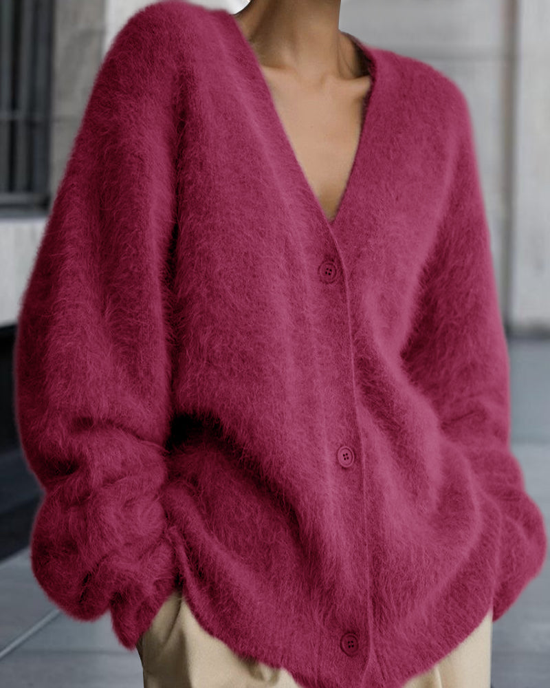 Vesina – Cardigan en tricot flou à épaules tombantes