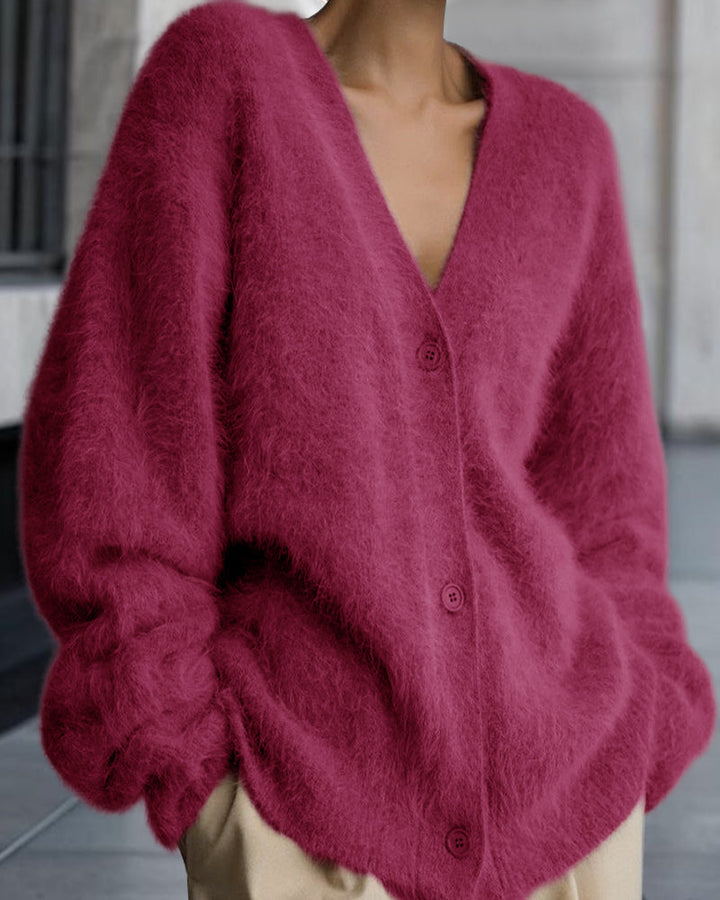 Vesina – Cardigan en tricot flou à épaules tombantes