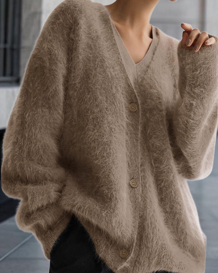 Vesina – Cardigan en tricot flou à épaules tombantes
