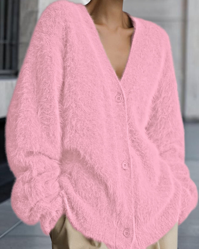 Vesina – Cardigan en tricot flou à épaules tombantes