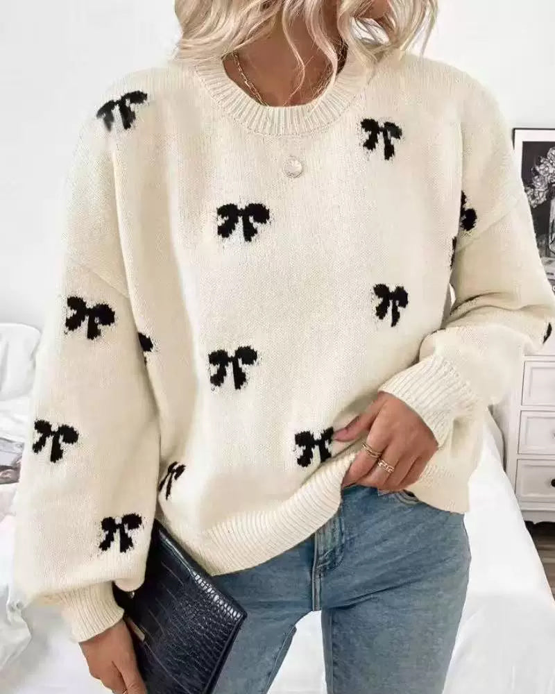 Novira – Pull en tricot à motif nœuds intégral