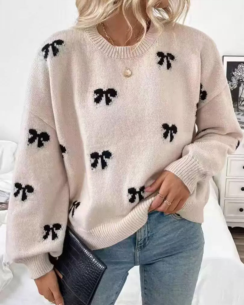 Novira – Pull en tricot à motif nœuds intégral