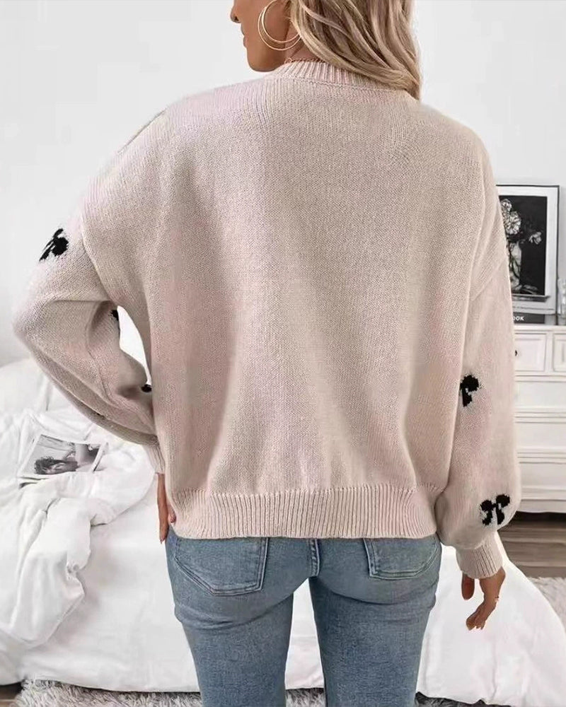Novira – Pull en tricot à motif nœuds intégral
