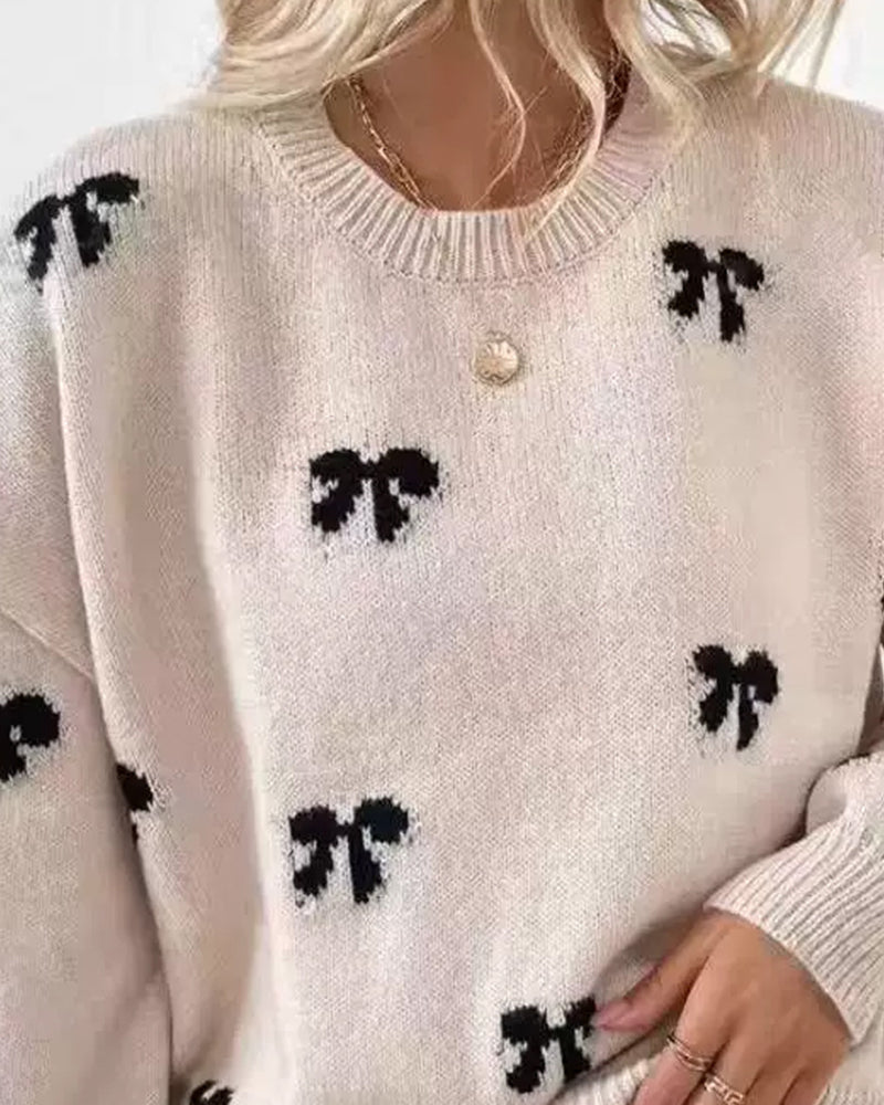 Novira – Pull en tricot à motif nœuds intégral