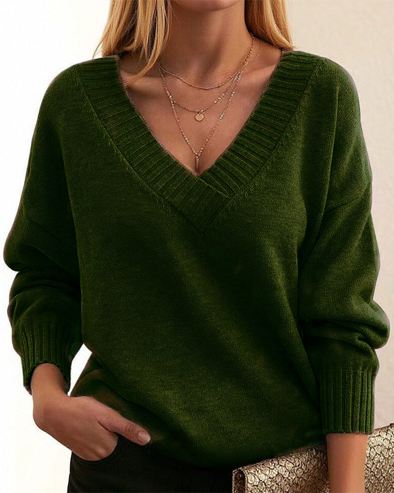 Zevina – À col V en maille, pull