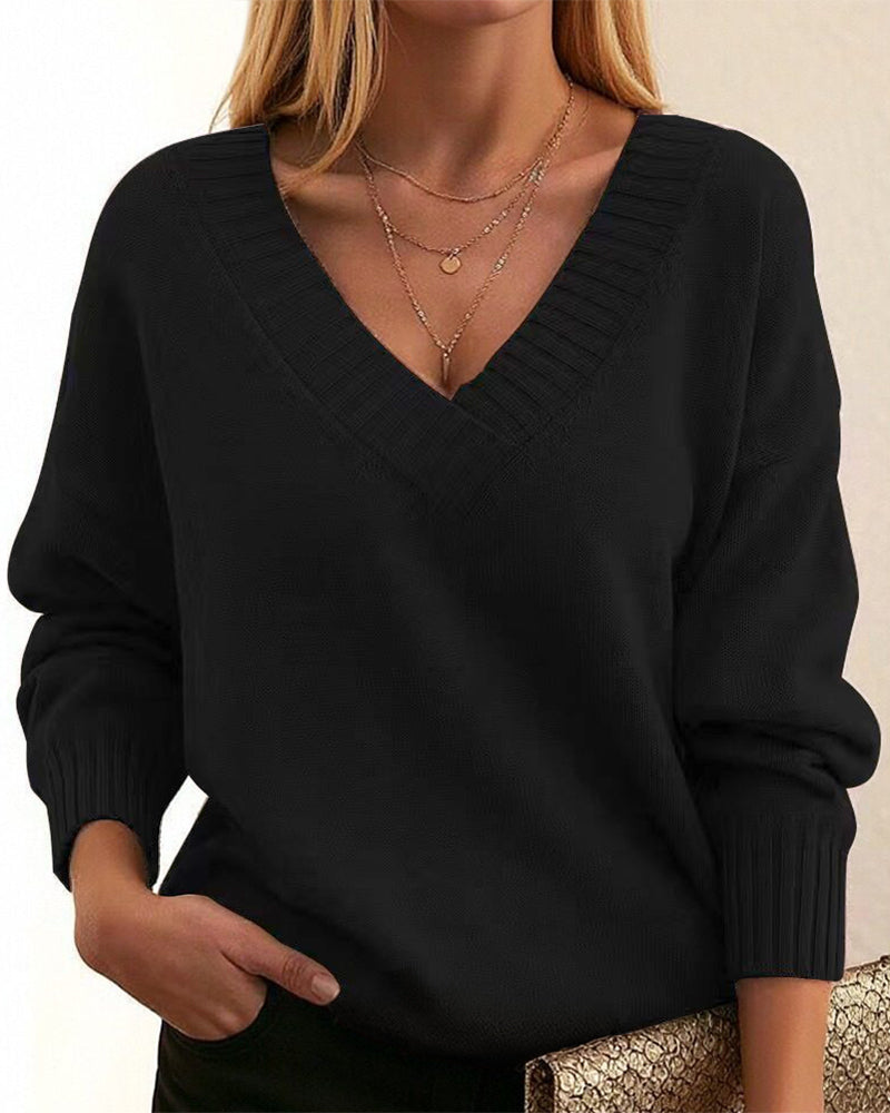 Zevina – À col V en maille, pull