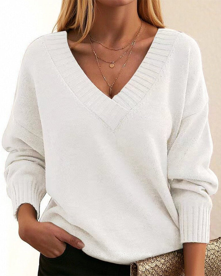 Zevina – À col V en maille, pull