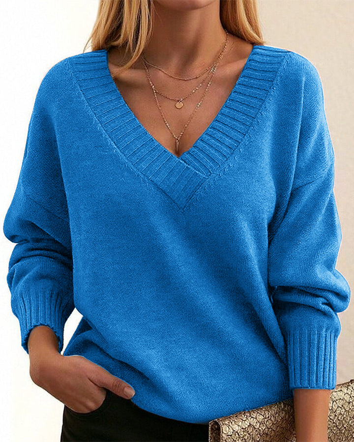 Zevina – À col V en maille, pull