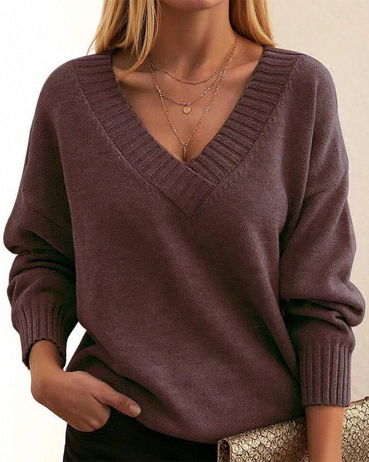 Zevina – À col V en maille, pull
