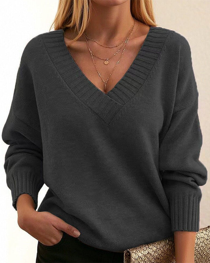 Zevina – À col V en maille, pull
