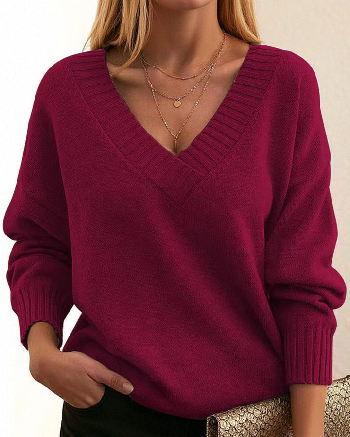 Zevina – À col V en maille, pull
