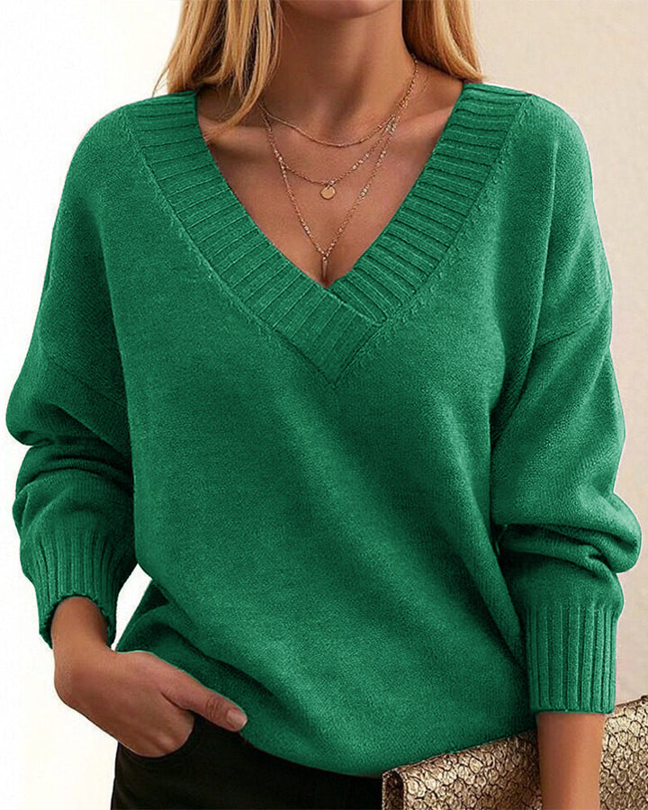 Zevina – À col V en maille, pull