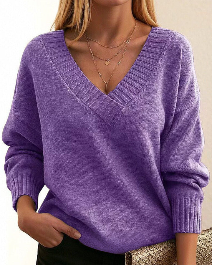 Zevina – À col V en maille, pull