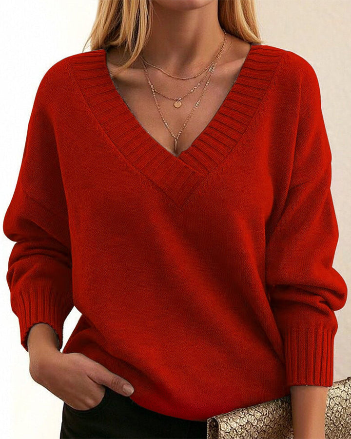 Zevina – À col V en maille, pull