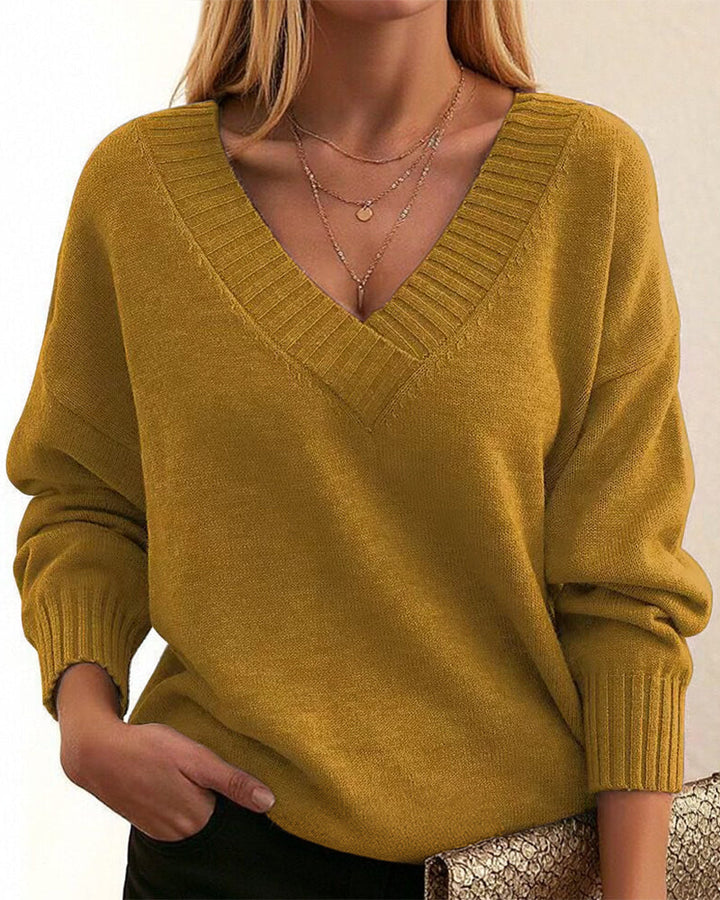 Zevina – À col V en maille, pull