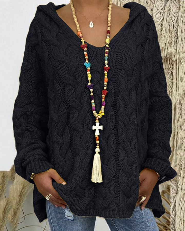 Leniva – pull à col montant en tricot torsadé