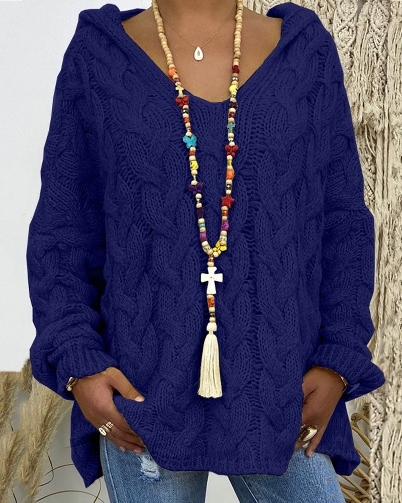 Leniva – pull à col montant en tricot torsadé