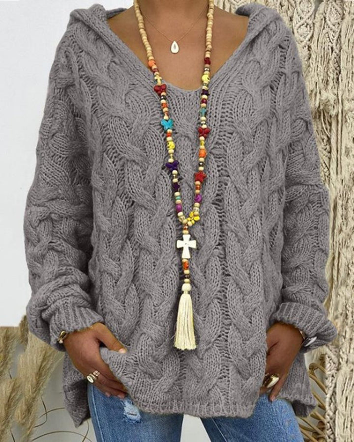 Leniva – pull à col montant en tricot torsadé