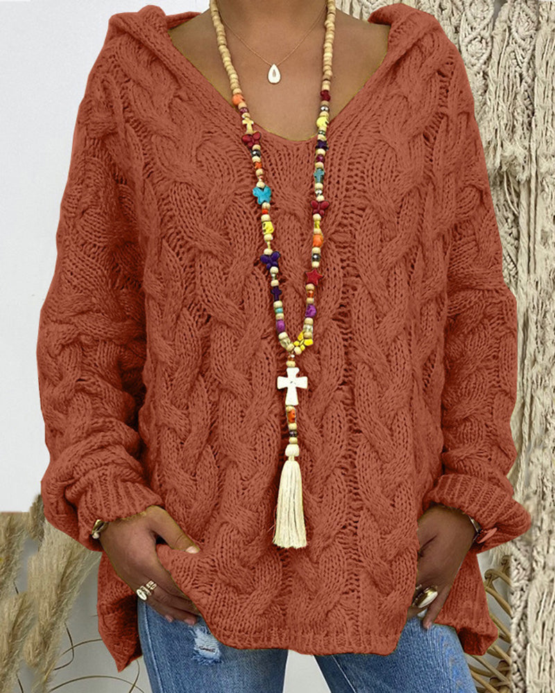 Leniva – pull à col montant en tricot torsadé