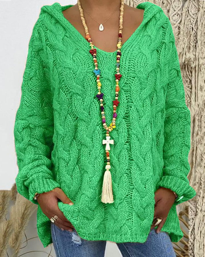 Leniva – pull à col montant en tricot torsadé