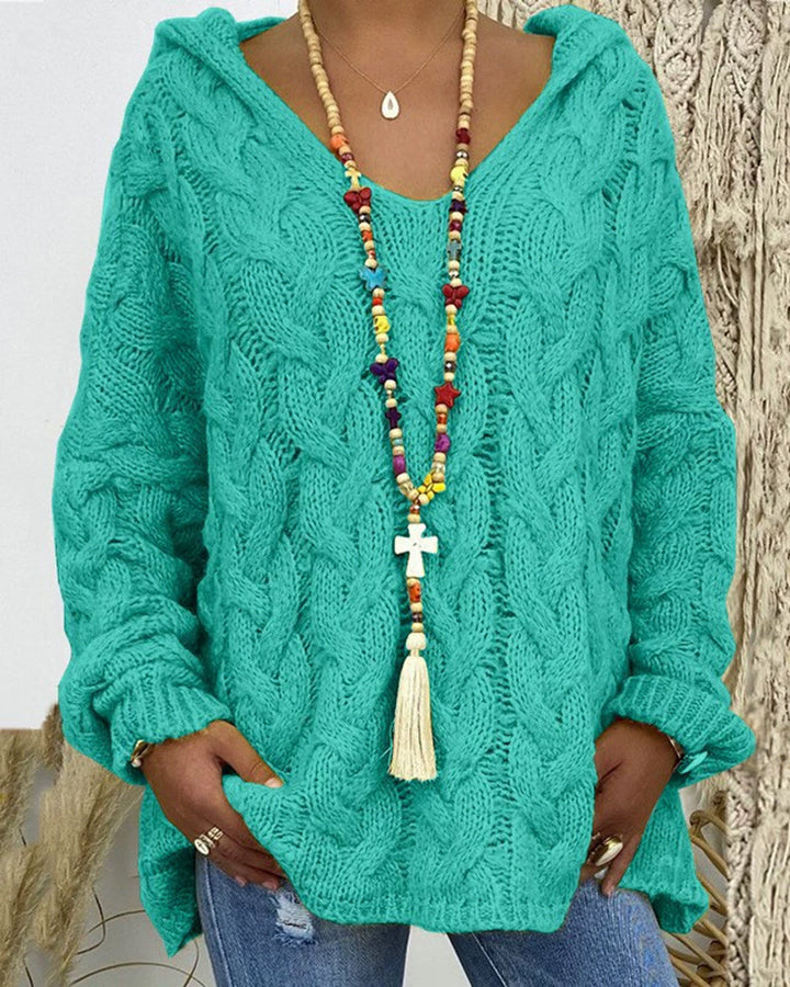Leniva – pull à col montant en tricot torsadé