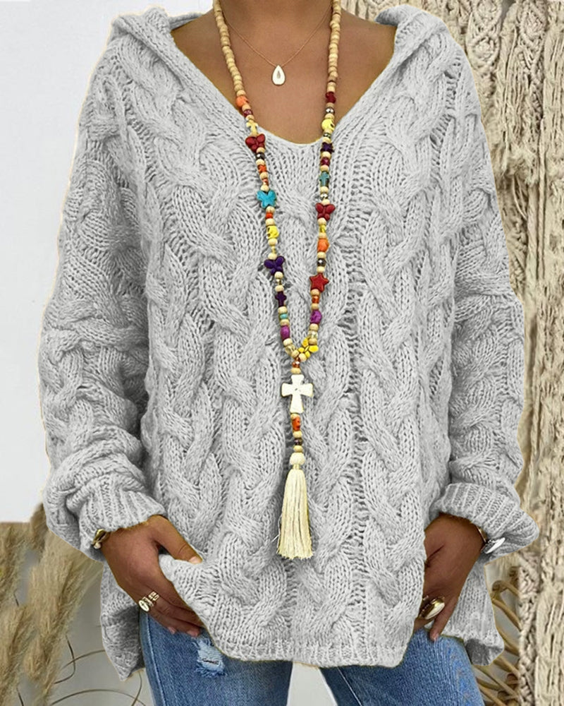 Leniva – pull à col montant en tricot torsadé