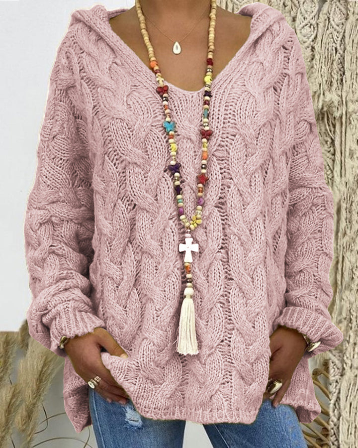 Leniva – pull à col montant en tricot torsadé